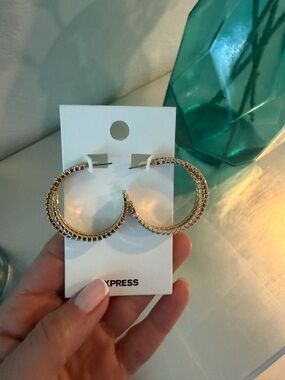 Express Gold Braided Hoop Earrings